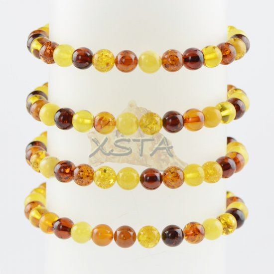 Mix Amber bracelet for men 20,5 cm
